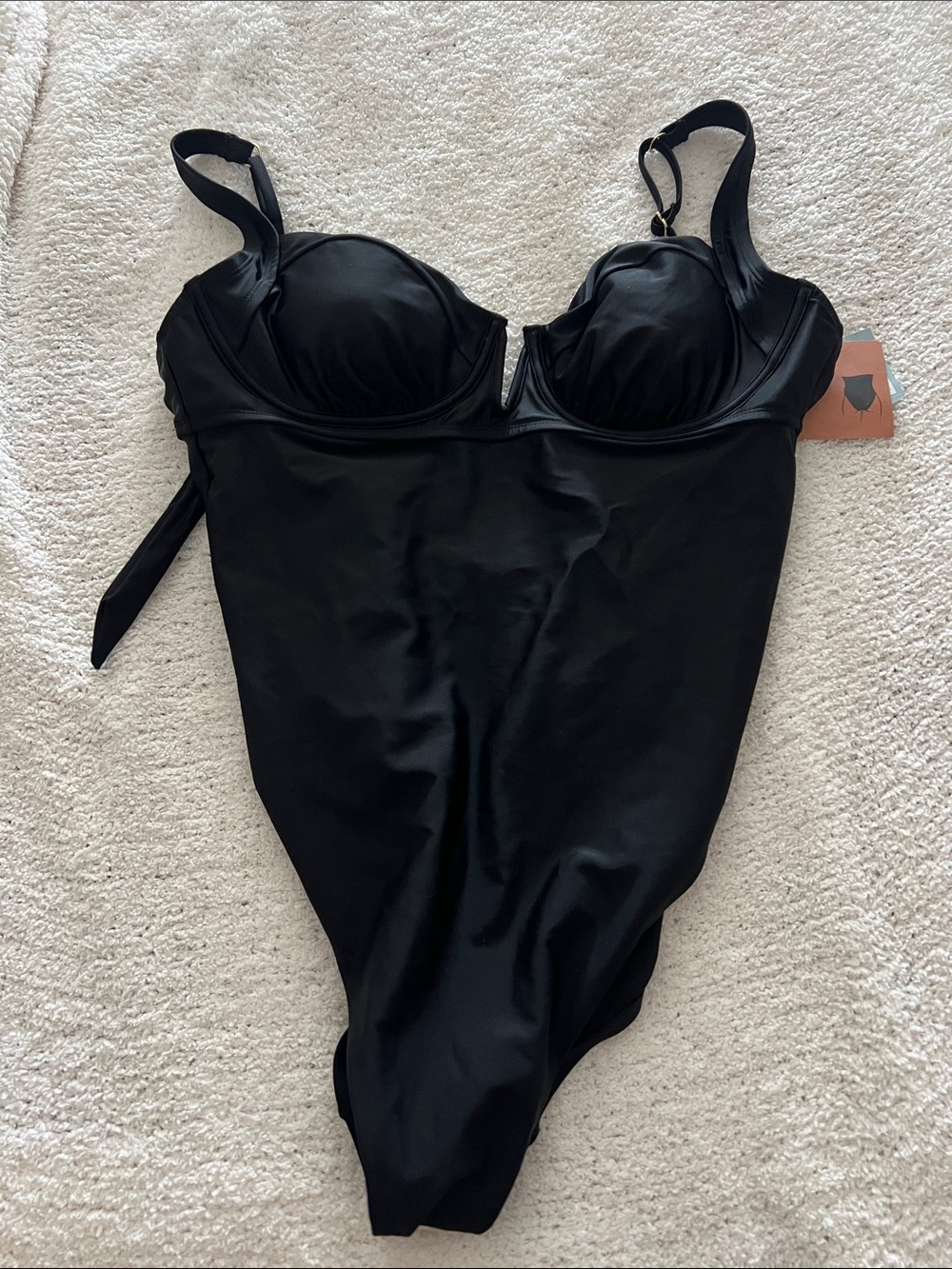 Shade & Shore Black Molded Underwire One-Piece Swimsuit-L3